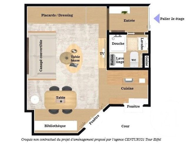 Appartement Studio à vendre - 1 pièce - 21.9 m2 - PARIS - 75007 - ILE-DE-FRANCE - Century 21 Tour Eiffel