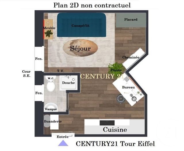 Appartement Studio à vendre - 1 pièce - 18.77 m2 - PARIS - 75007 - ILE-DE-FRANCE - Century 21 Tour Eiffel