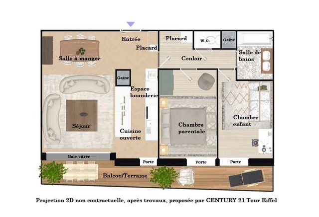 Appartement à vendre - 3 pièces - 62.42 m2 - BOULOGNE BILLANCOURT - 92 - ILE-DE-FRANCE - Century 21 Tour Eiffel