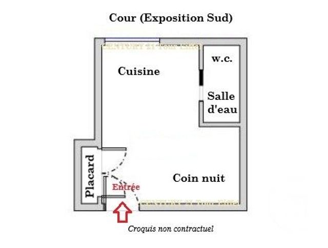 Appartement F1 à vendre - 1 pièce - 11.09 m2 - PARIS - 75007 - ILE-DE-FRANCE - Century 21 Tour Eiffel